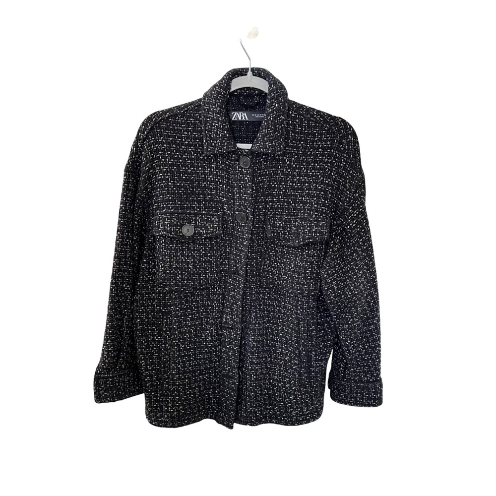 Zara Black and White Tweed Jacket